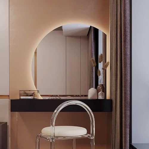 ZYBOWAYL �t���[�����X�o�X���[���~���[LED���C�g�t�� ���_�����~�Ǌ|�������~���[ �܂�~�߃X�}�[�g�s�K�����ϋ� 3�F�����o�b�N���C�g�� ���� �Q�� �o�X���[���p(Right Under Cut,80cm/32")