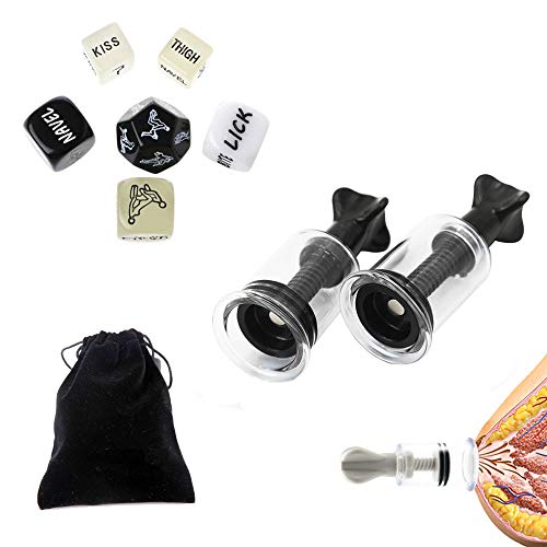 Black Sucker Vacuum Pump Sucker Masaje Juguetes y regalos de fiesta 6pcs Dados