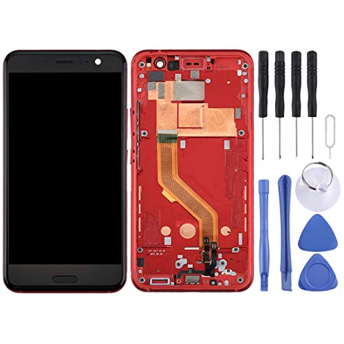 Écran LCD avec cadre rouge pour un montage complet sur HTC U11