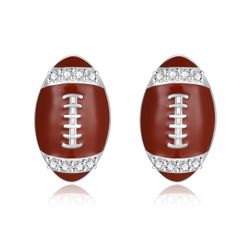 Sterling Silver Basketball Pickleball Football Soccer Volleyball Tennis Ball Stud Earrings Women Sport Heart Earrings Jewelry Gifts