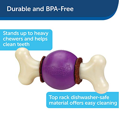 PetSafe Busy Buddy Bouncy Bone, Juguete para Morder para Perros 3 en 1, Hueso para Perros, Duradero y Resistente – S