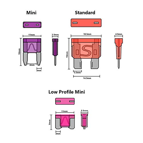 282 Pieces Car Fuses Assortment Kit - Blade Fuses Automotive - Standard & Mini & Low Profile Mini Size (2A/5A/7.5A/10A/15A/ 20A/30A/40AMP/ATC/ATO) Replacement Fuses for Marine, Auto, RV, Boat, Truck