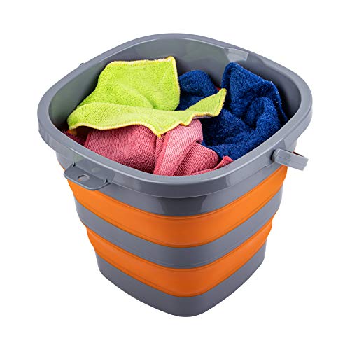 image for Tiawudi 2 Pack Collapsible Plastic Bucket with 2.6 Gallon (10L) Each, 