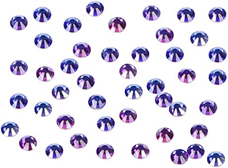 1440PCS Art Nail Rhinestones Non Hotfix Glue Fix Round Crystals Glass Flatback for DIY Jewelry Making with one Picking Pen (ss16 1440pcs, Purple Velvet)