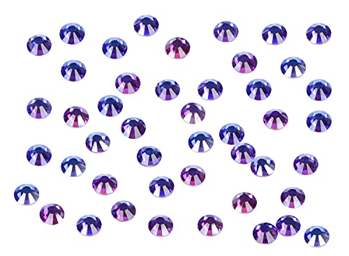 1440PCS Art Nail Rhinestones Non Hotfix Glue Fix Round Crystals Glass Flatback for DIY Jewelry Making with one Picking Pen (ss16 1440pcs, Purple Velvet)