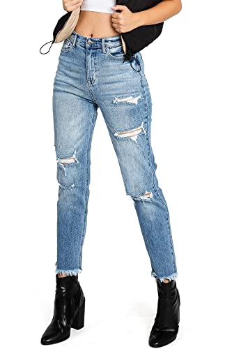 Cello Jeans Women's Juniors High Rise Classic Mom Denim
