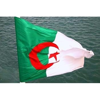 Az Flag Drapeau Algerie 250x150cm Grand Drapeau Algerien 150 X 250 Cm Jardin Drapeaux