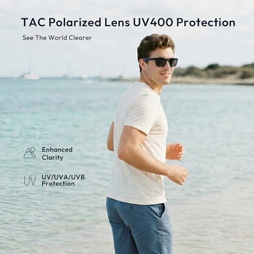 Image of ZENOTTIC Sports Polarized Sunglasses Men: UV400 Flexible Unbreakable Frame