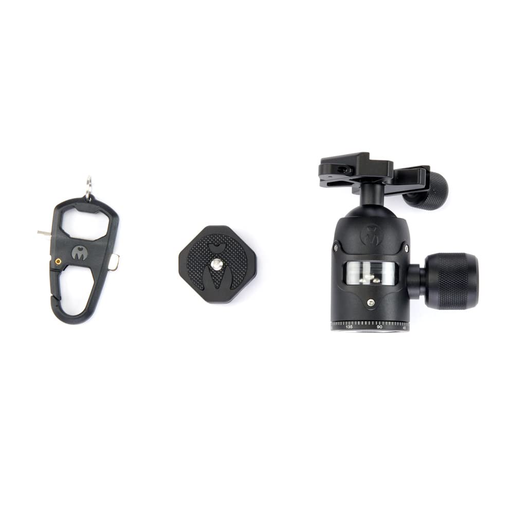 3 Legged Thing AirHed Vu Testa a sfera per treppiede Base panoramica a 360 gradi, testa a sfera compatibile ArcaSwiss adatta per fotocamere più pesanti e obiettivi più lunghi con meccanismo