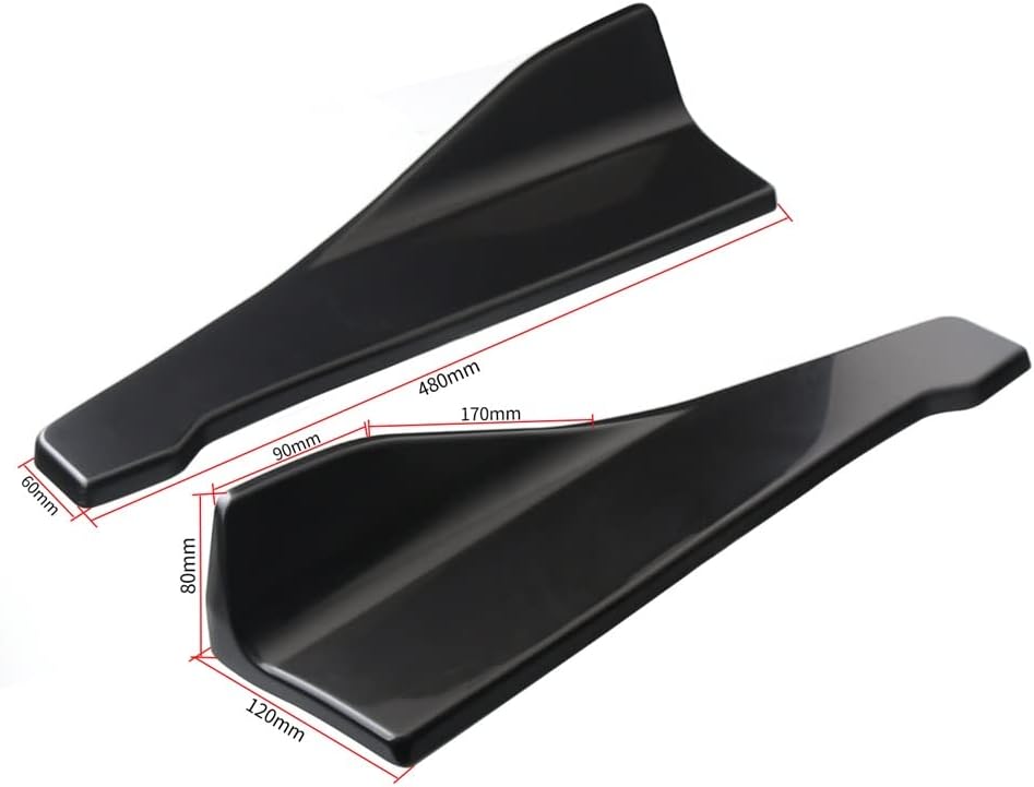 Side Skirts Fits Universal Vehicles Front Bumper Lip+86" Side Skirt+Rear Lip Lip Extensions Winglet Wing Canard Diffuser 86cm