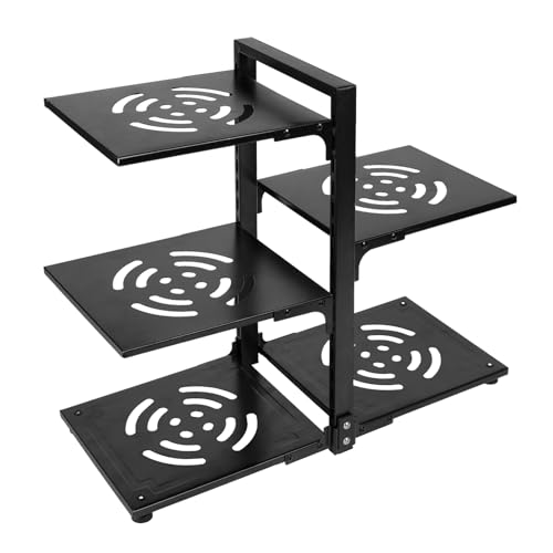 CROWNSHOP Pots and Pans Organiser Rack Adjustable Non-slip Dividers Pan Organiser for Cupboard Saucepan Storage Organizer Rack for Kitchen Counter Cabinet (5-Tier)