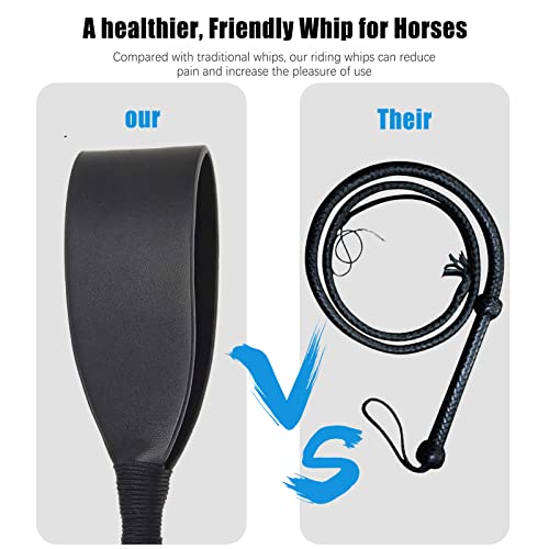 Twgjm 12 Inch Horse Whip, Genuine Leather Riding Crop For Equestrian Training, Black Riding Whip Jump Bat With Double Slapper #TOP4