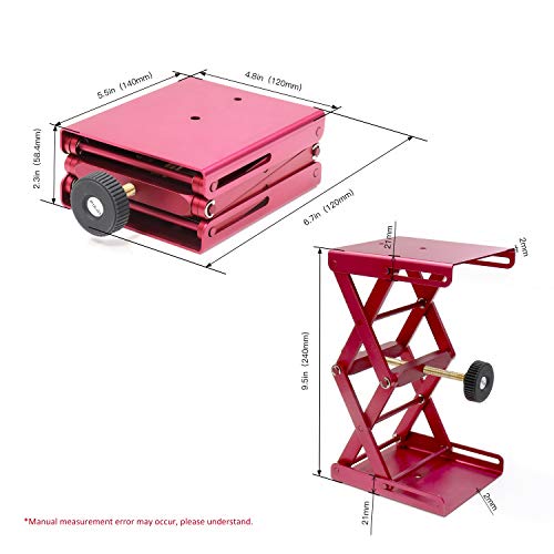 Ulab Scientific Lab Jack, Aluminium Lift Table, Jack Platform 4.8"X5.5" Max. Height Up To 9.5", Heavy Duty, Ulj1001 #TOP3