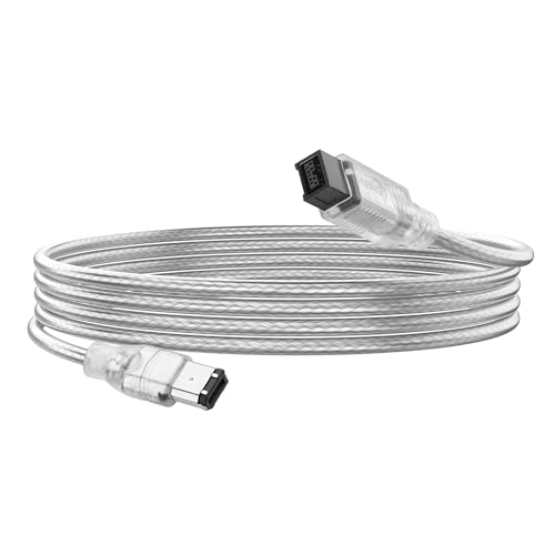 YAODHAOD FireWire 1394 9Pin to 6Pin Adapter Cable,IEEE 1394 Firewire 800 9-pin/6-pin iLink Data Transfer Converter Cable for DV Camera Camcorder,Camcorder-1.8M/6ft (9 Pin to 6 Pin)