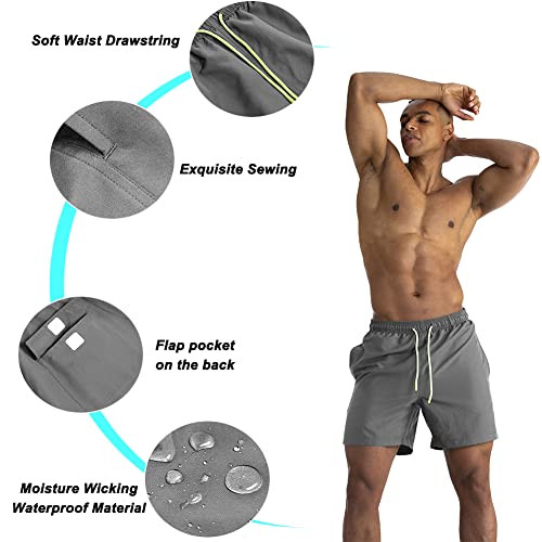 Men's Swim Trunks Quick Dry Swimwear Mens Beach Board Shorts Bathing Suits Swimming Shorts with Mesh Lining Navy4