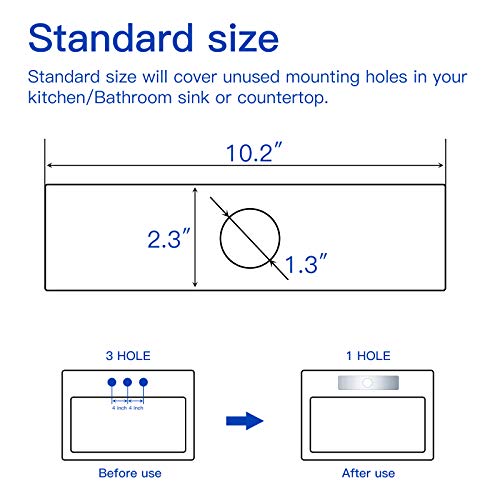 Bwe Stainless Steel Plate Faucet Cover Deck Plate 10 Inch For 1 Or 3 Hole Bathroom Or Kitchen Sink Faucet Chrome Sink Hole Oversized Escutcheon Plate Rectangular Vanity Basin Sink Cover Cap Modern #TOP3