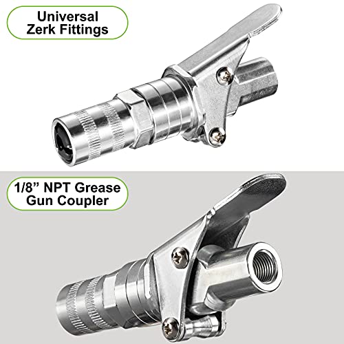 Spurtar Grease Gun Coupler Zerk Grease Fittings Upgraded Locking 14