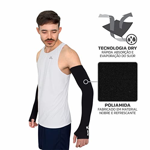 Manguito Esportivo Longo Pro HC com Cobertura da Mão Muvin - Proteção Solar UV50+ - Costura Flat e R
