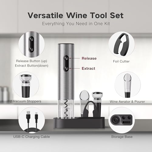 Electric Wine Opener Rechargeable BABONIR 6 in 1 Gift Set - image 5