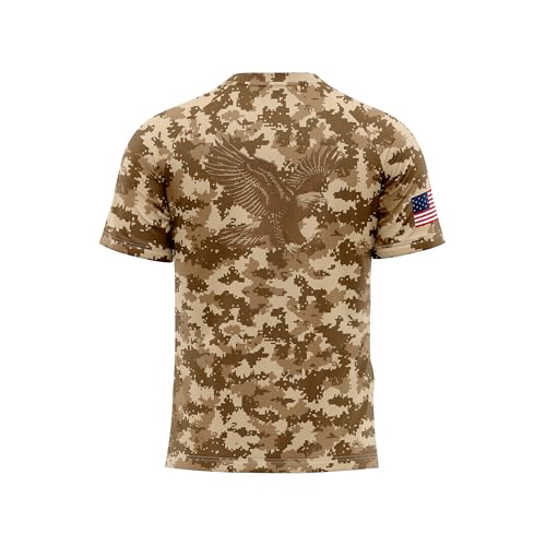 Men's Camo T-Shirt Sports Fitness Short Sleeve Military Camouflage Crewneck Hunting Shirt3