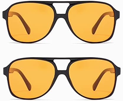 kimorn Sunglasses For Women Men Classic Vintage Large Frame Yellow Lens Retro 70s Shades K1017