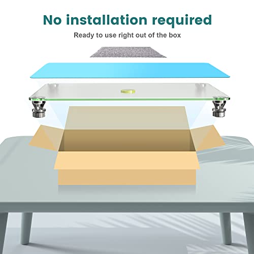 Nelyrho Glas-Nivellierbrett, 40,6 x 30,5 cm, verstellbarer Präzisions-Nivelliertisch für Harz, Mehrzweck-Nivelliertisch, Blau