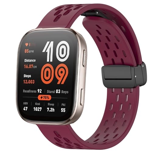 Lamshaw Amazfit bip 6�p�o���h 20mm 22mm �N�C�b�N�����[�X�ʋC�� �\�t�g�V���R�� �X�|�[�c�o���h �����p�X�g���b�v Amazfit�X�}�[�g�E�H�b�`�Ή� (���C�����b�h�A22mm�T�C�Y�̃o���h)