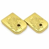Riot Balls Gold Metal Magazine Base Plates with Stylized Claw Design Compatible with Glock 17 19 22 23 26 Gen 1–5, Precision Fit for 9mm .40 .357 Magazines, Set of 2, Durable Steel Construction