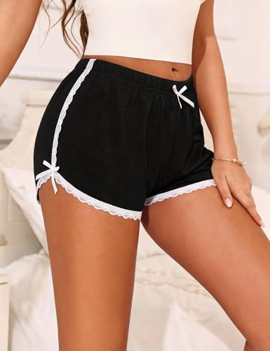 Marvmys Womens Lace Trim Pajama Shorts Sexy Sleep Shorts Lightweight Summer Short Lounge Pj Bottoms — view 2