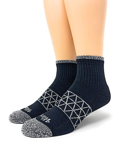 Image of WARRIOR ALPACA SOCKS - All Day - Everyday - Terry Lined - Cushioned - All-Purpose Socks - Unisex (Medium, Black /Marl - Quarter Crew)