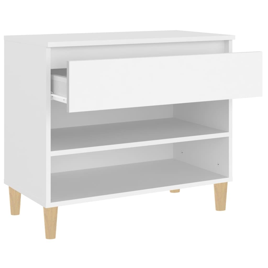 Szafka na buty z materiału drewnopochodnego, biała, 70 x 36 x 60 cm, z 2 półkami i szufladą, regał na buty do przedpokoju ze stabilną górną płytą do dekoracji, łącznie z instrukcją montażu i