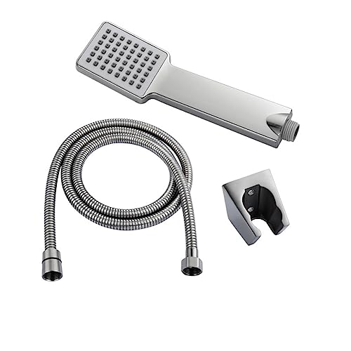 Pommeau de douche carré Nicel avec jet large anti-calcaire et pomme de douche ABS brossé