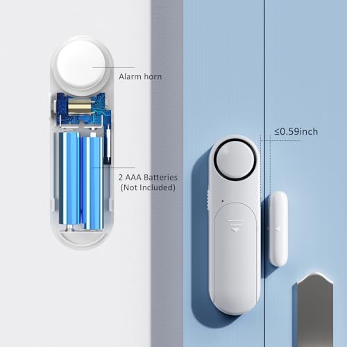 Metak 2 Pack Door Alarms When Opened For Kid Safety/Home Security, 120Db Wireless Window Sensor Alert With Remote, Pool Door Alarm, Sliding Front Door For Entry In House, Garage thumb #2