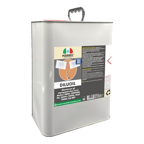 MARBEC DILUOIL 5LT Diluente per gli impregnanti oleo-cerosi Marbec: TIROIL, TUSCANIA OIL, OLIO41, FLUOIL, OLIO TECNO, OIL WET.