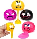 4 Pack Puking Sucking Fidget Toy Slime Ball, Vomiting Stress Balls Sensory Squeeze Toys, Cute and Gross Prank Toy, Novelty Gag Gift for Kids Adults
