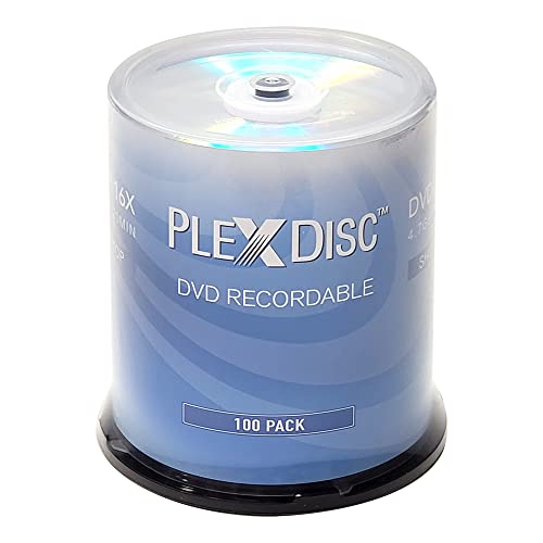 Plexdisc Dvd-R 4.7Gb 16X Recordable Media Silver Top Disc – 100Pk Cake Box (Ffp) 632-115-Bx, 100 Discs #TOP17
