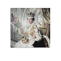 Amazon.co.jp: エリザベス2世女王 ポスター 女王戴冠式の絵 ポスター