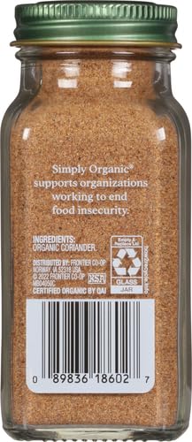 Image of Simply Organic Ground Coriander Seed, Rich, Warm Earthy Yet Fruity Flavor, Bright Aroma, Slight Citrus Undertones, 2.29 Ounce (Pack of 2)