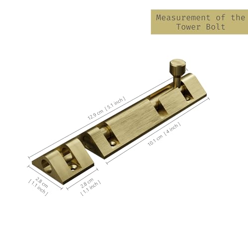 Image of Atlantic Triangle Tower Bolt 4 inch, Tower Bolt for Main Door and Bathroom, Door Latch for Bedroom, Tower Bolt for Home, Offices, Doors, Windows, Easy to Fit, Antique. Finish, (Pack of 12 Pcs)