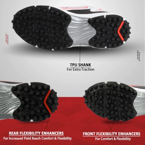 Image of Grade Century Cricket Shoes for Men with Memory Foam Comfort|Rubber Spike Shoes|Comfortable & Lightweight Shoes Men|Mens Shoes