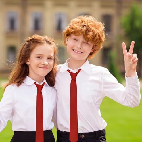 Boys Tie Solid Color Ties for Boy Kids Ties Boys Necktie Self-Tie for Kids School Shirt Graduation (8-14)4