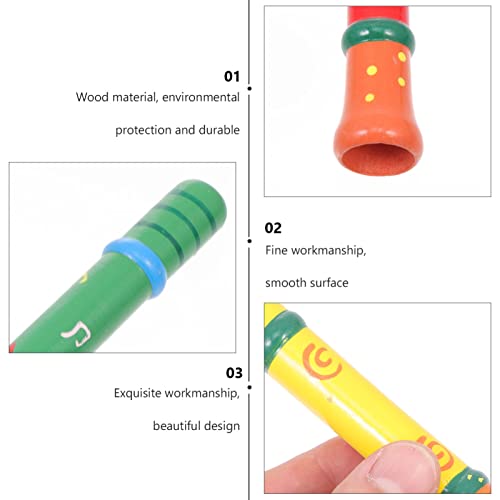 Kinderen Fluiten Muziekinstrument Speelgoed: 5 Stks Houten Fluitjes Kinderen Educatief Muziek Speelgoed Voor Baby Kids… - Image 6