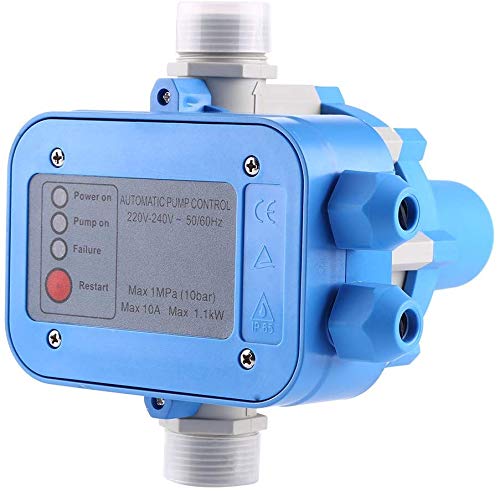 AgoraDirect - Presostato Para La Bomba De Agua 1100W, Max. Voltaje/Corriente 220V/10A, Controlador De Presión 10 Bares, Entrada/Salida 1 Pulgada, Control De Presión Automático