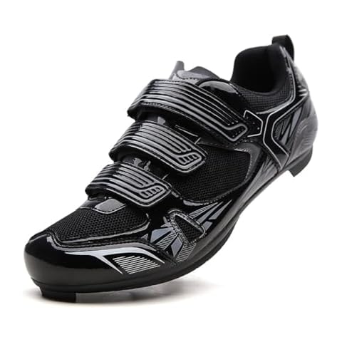 Patavinity Cycling Men Shoes for Bike and Bike+ with Delta-Compatible Bike Cleats（8.Black） Cover