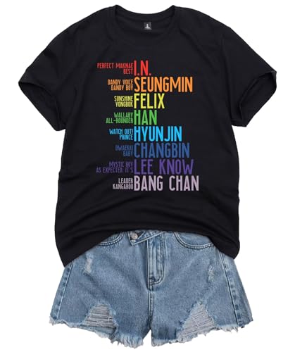 Women Felix T Shirt Bangchan Tees Hyunjin Changbin Seungmin Lee Know Han I.N Top Merchandise