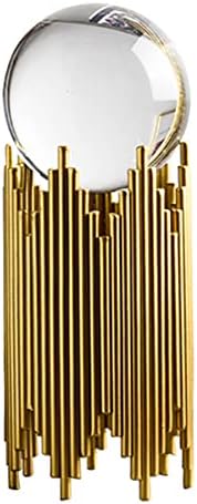 E-isata Modern Abstract Art Crystal Ball with Gold Iron Stand Decorative Ornaments for Living Room Bedroom TV Cabinet Crafts Gifts Office Home Decor (Pipe)