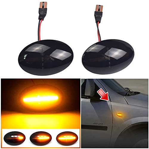 Lot de 2 clignotants latéraux dynamiques à LED pour O-pel Corsa B C Astra F Combo B C (noir)