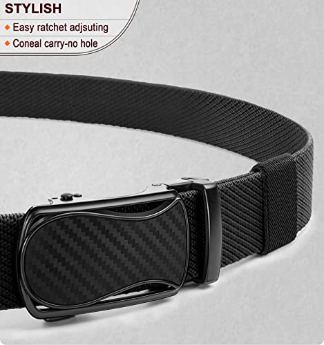 Bulliant Golf Belt For Men, Mens Ratchet Belt Stretch Nylon For Mens Golf Sport Hiking Casual Pants #TOP1