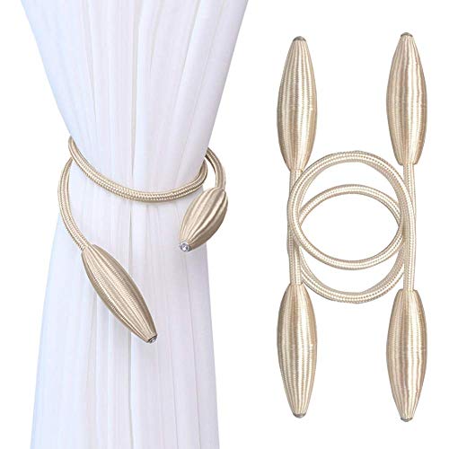 EleCharm 2-Pack Creative Curtain Tiebacks Random Modelling Twist Tie Backs Drape Holdbacks Clip (Beige)