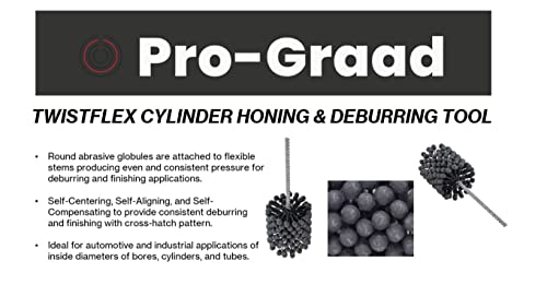 Pro-Graad SILICON CARBIDE Twistflex 2.5 Inch 240Sc Cylinder Hone | 2-1/2 Inch Flexible Cylinder Honing & Deburring Tool | Bore Brush For Hole Diameters 2.36"- 2.52 Inch | Silicon Carbide 240 Grit thumb #2